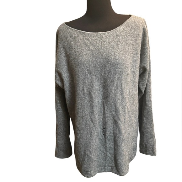 CASHMERE CHARTER CLUB LUXURY Boat Neck Gray Cashmere Sweater Size Medium Luxury - Picture 1 of 10